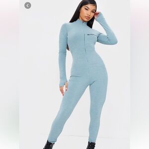 Pretty Little Thing Ribbed Zip Catsuit